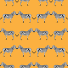 Zebras Bright Orange Wallpaper-Wallpaper-Liza Pruitt-The Grove