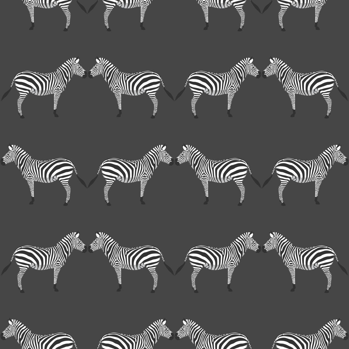 Zebras Charcoal Wallpaper-Wallpaper-Liza Pruitt-The Grove