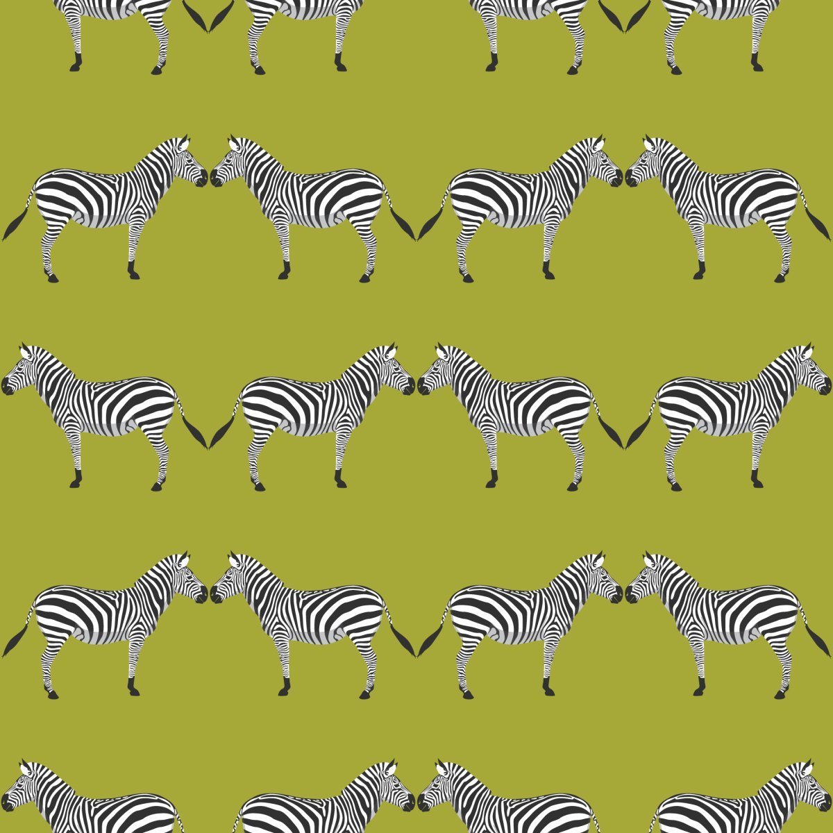 Zebras Chartreuse Wallpaper-Wallpaper-Liza Pruitt-The Grove