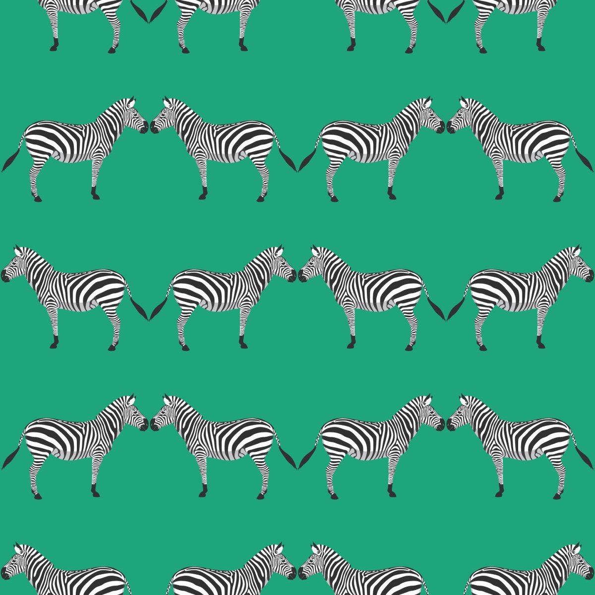 Zebras Green Wallpaper-Wallpaper-Liza Pruitt-The Grove