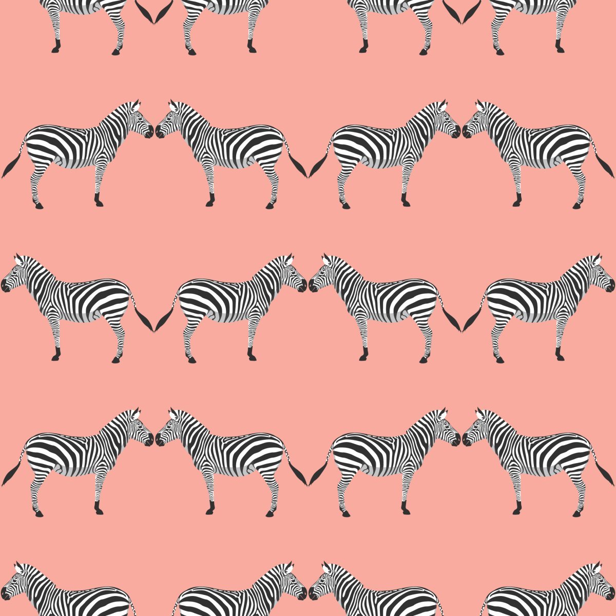 Zebras Light Pink Wallpaper-Wallpaper-Liza Pruitt-The Grove