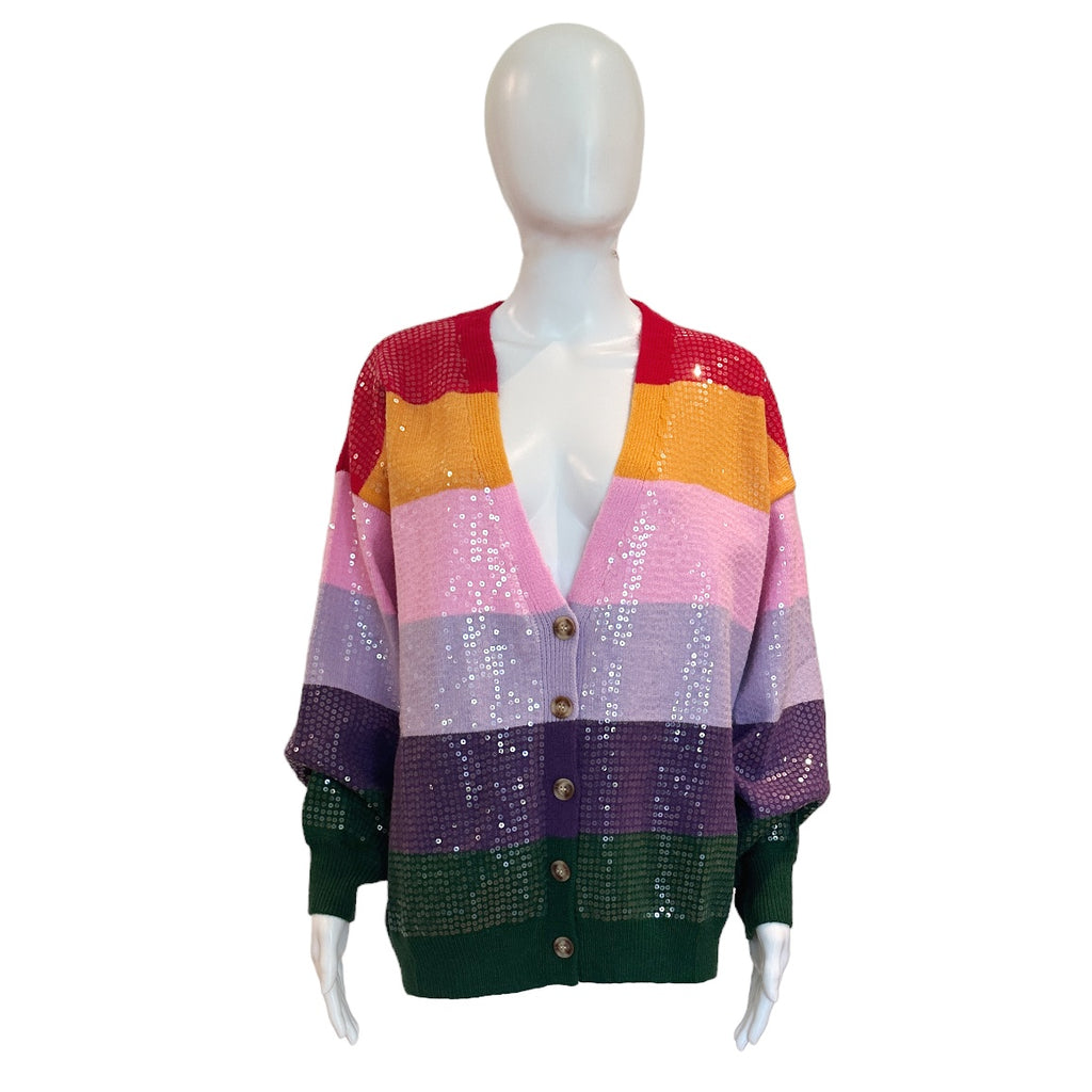 Libby Sequin Puff Sleeve Cardigan-Cardigan-Twist-The Grove