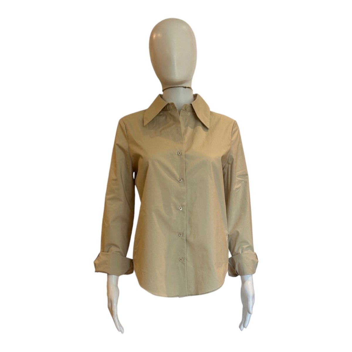 Accent Collar Poplin Dress Shirt | Taupe - Shirts & Tops - English Factory - The Grove