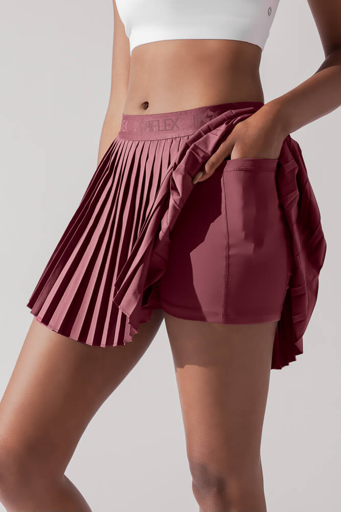 Ace ‘em Pleated Skort | Desert Rose-Tennis Skirt-POPFLEX®-The Grove