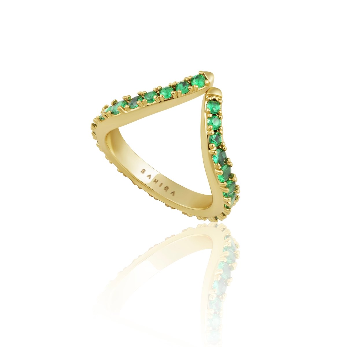 Alara Emerald CZ Ring - Rings - Sahira Jewelry Design - The Grove