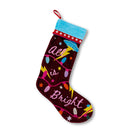 All Is Bright Embroidered Stocking - Holiday Stockings - Furbish Studio - The Grove