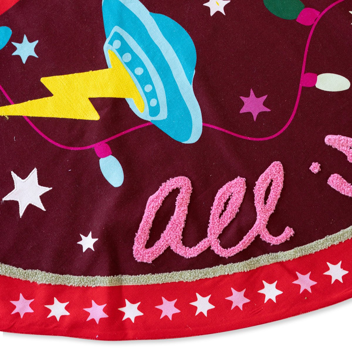 All Is Bright Embroidered Tree Skirt - Christmas Tree Skirts - Furbish Studio - The Grove