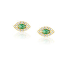 Alma Emerald Evil Eye Studs - Earring - Sahira Jewelry Design - The Grove