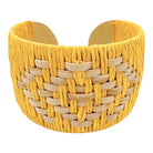 Arrow Pattern Rattan Cuff | Yellow-Bracelets-Twist-The Grove