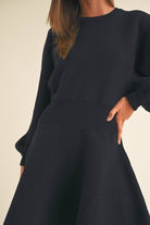 Balloon Sleeve Sweater Dress - Dresses - MIOU MUSE - The Grove