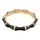 Bamboo Enamel Hinged Bracelet | Black-Bracelets-Twist-The Grove