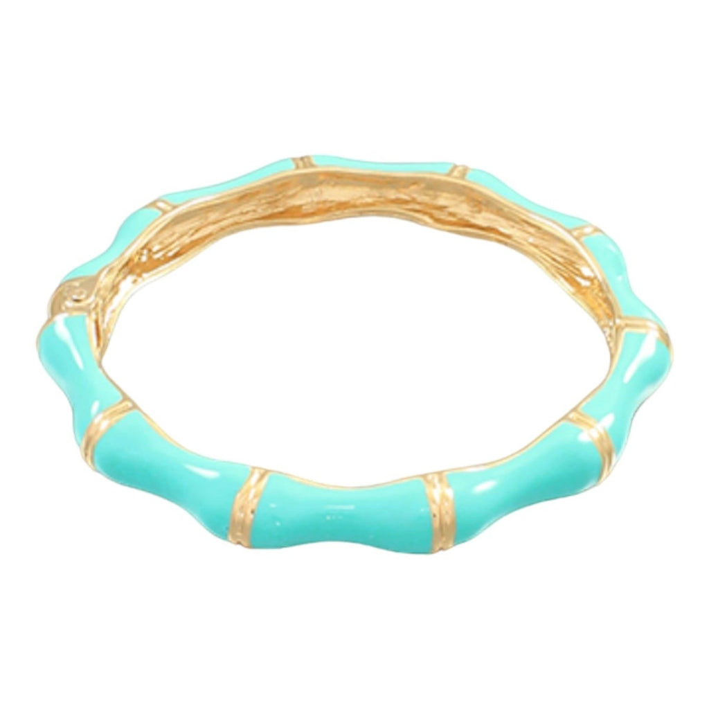 Bamboo Enamel Hinged Bracelet | Mint-Bracelets-Twist-The Grove