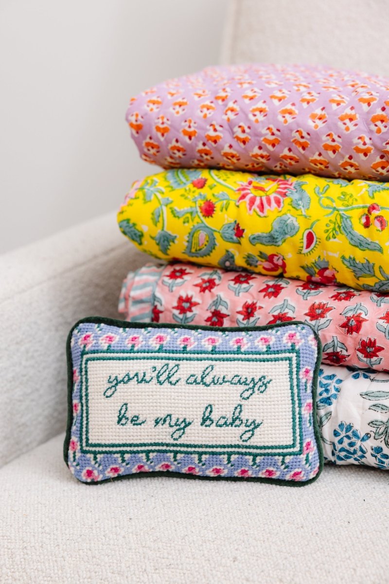 Be My Baby Mini Needlepoint Pillow - Throw Pillows - Furbish Studio - The Grove