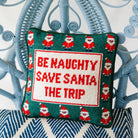 Be Naughty Needlepoint Pillow - Throw Pillows - Furbish Studio - The Grove