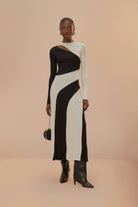 Black & White Cut - Out Midi Dress - Dresses - FARM Rio - The Grove