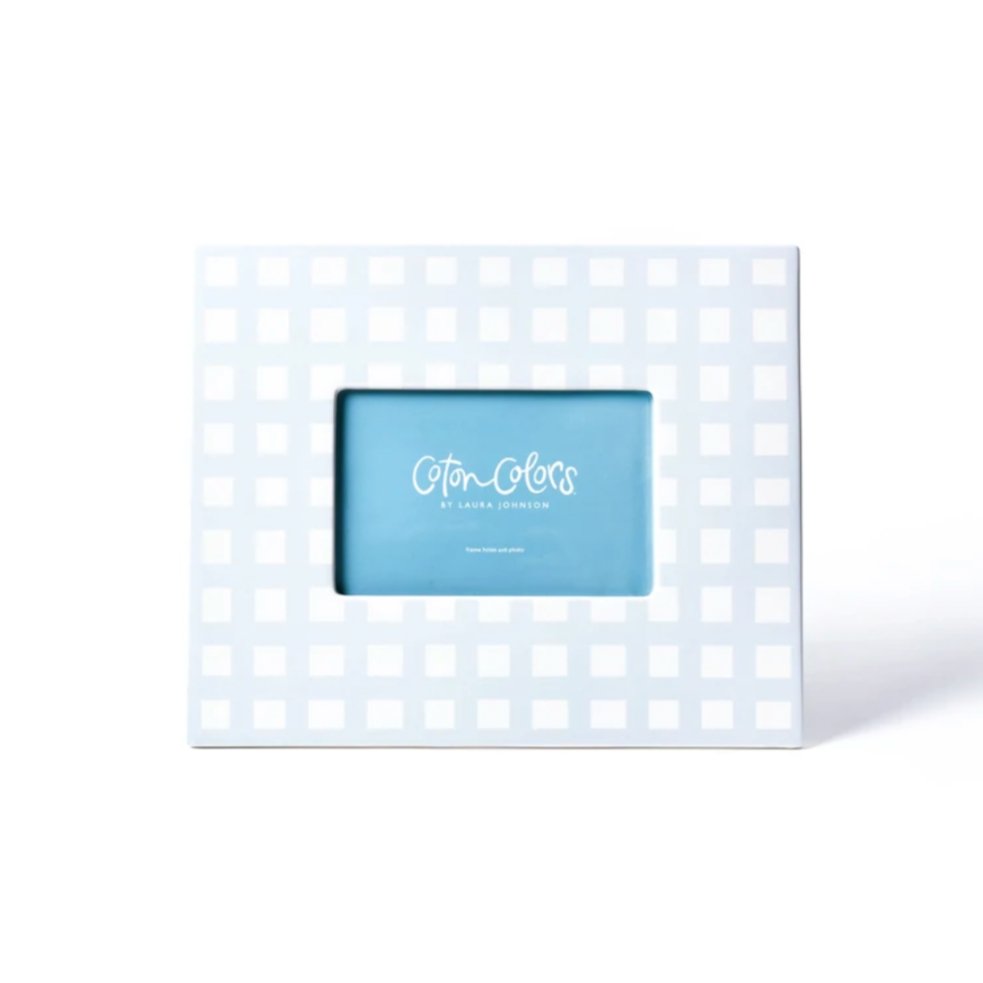 Blue Gingham Frame-Picture Frames-Coton Colors-The Grove