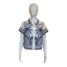 Blue Palm Trees Richelieu Shirt - Shirts & Tops - FARM Rio - The Grove