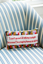 Can't Go Out Needlepoint Pillow - Throw Pillows - Furbish Studio - The Grove