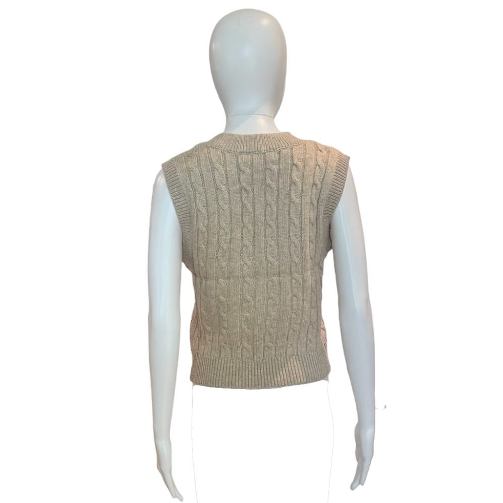 Cassie Chunky Cable Knit Vest - Vests - English Factory - The Grove