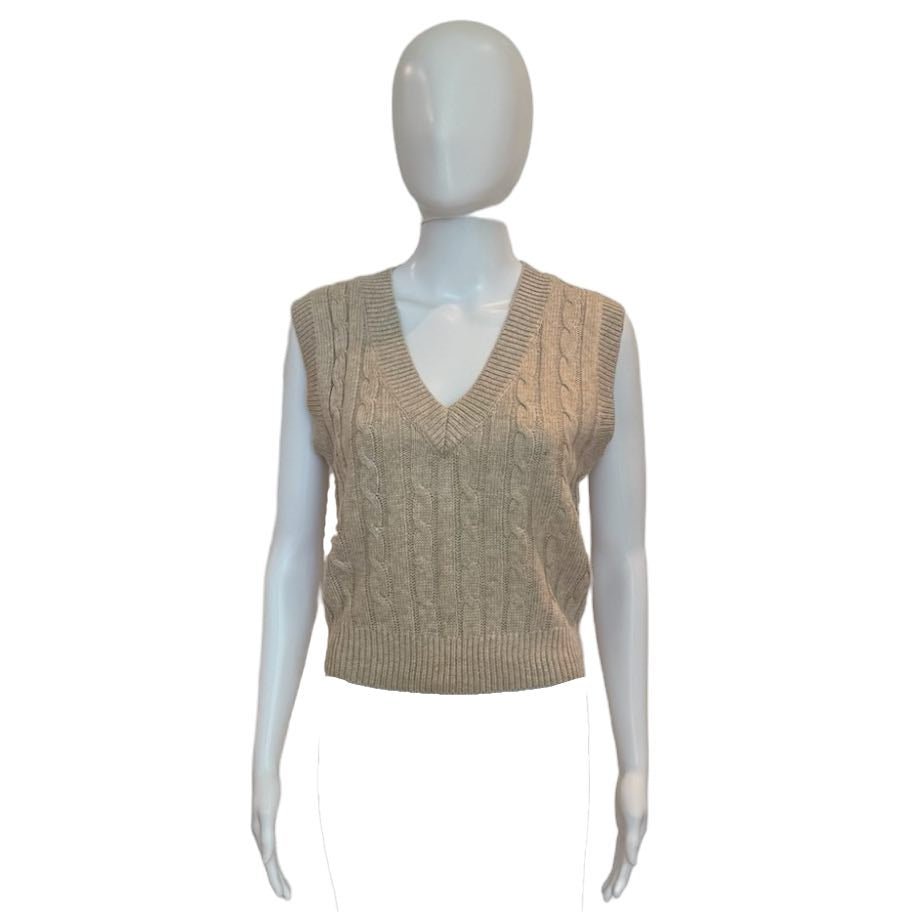 Cassie Chunky Cable Knit Vest - Vests - English Factory - The Grove