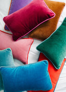 Charliss Velvet Lumbar Pillow | Aqua + Mint - Throw Pillows - Furbish Studio - The Grove