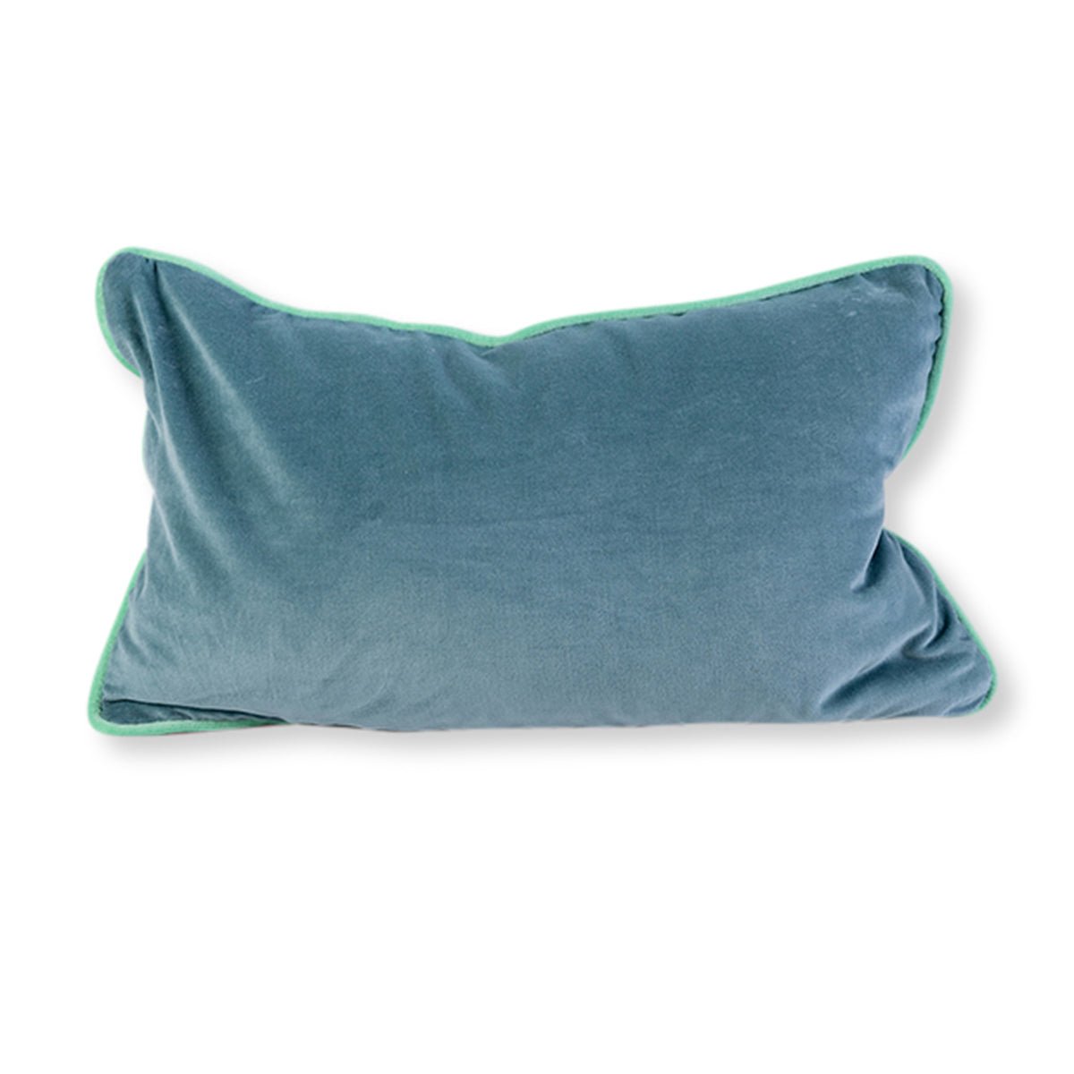 Charliss Velvet Lumbar Pillow | Aqua + Mint - Throw Pillows - Furbish Studio - The Grove