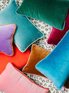 Charliss Velvet Lumbar Pillow | Green + Aqua - Throw Pillows - Furbish Studio - The Grove