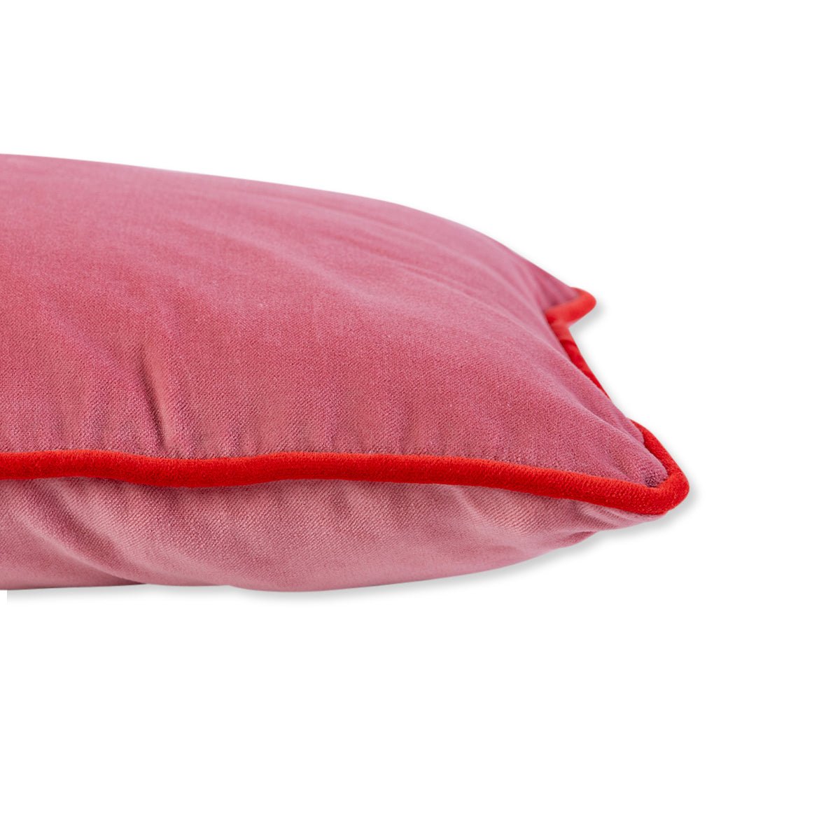 Charliss Velvet Lumbar Pillow | Light Pink + Cherry - Throw Pillows - Furbish Studio - The Grove