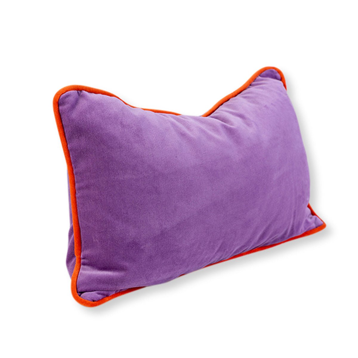 Charliss Velvet Lumbar Pillow | Lilac + Orange - Throw Pillows - Furbish Studio - The Grove