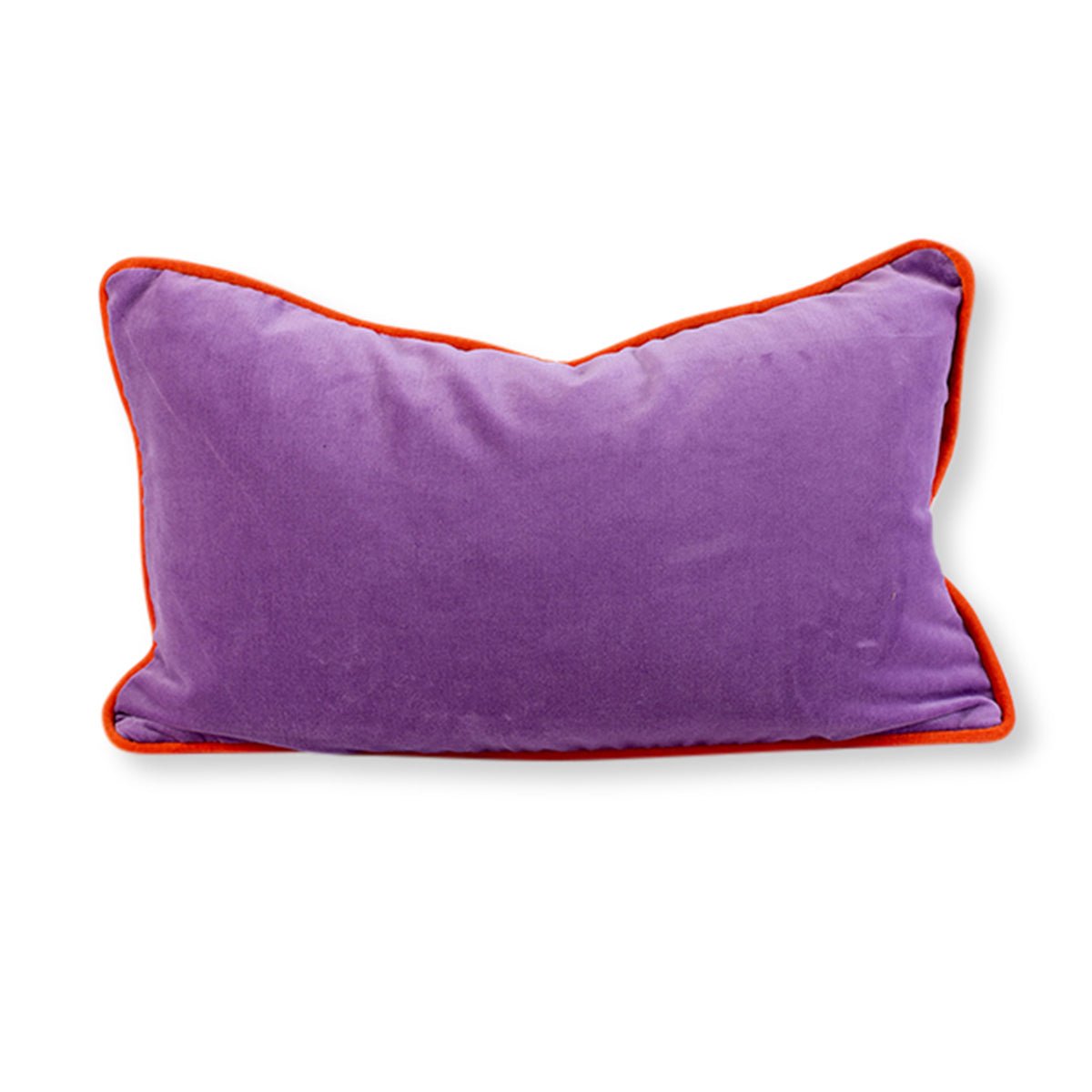 Charliss Velvet Lumbar Pillow | Lilac + Orange - Throw Pillows - Furbish Studio - The Grove