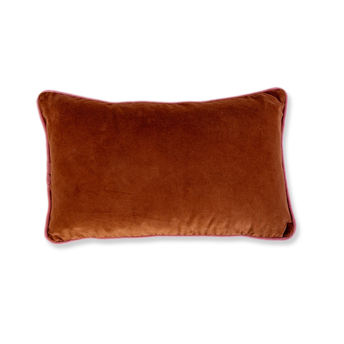 Charliss Velvet Lumbar Pillow | Rust + Light Pink - Throw Pillows - Furbish Studio - The Grove