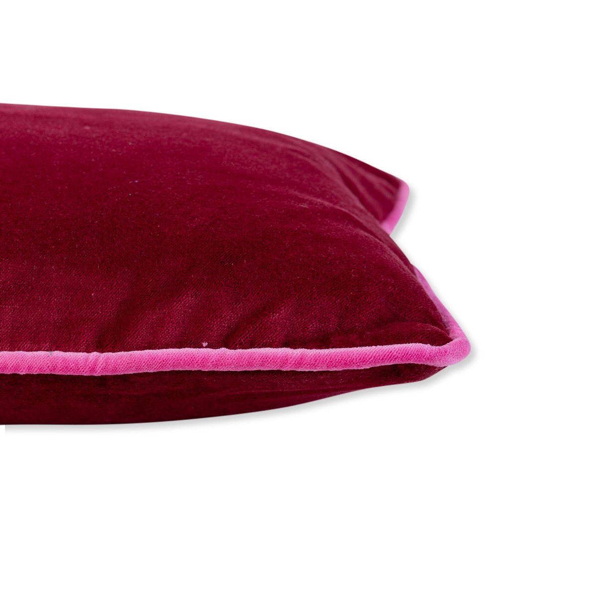 Charliss Velvet Lumbar Pillow | Wine + Hot Pink - Throw Pillows - Furbish Studio - The Grove