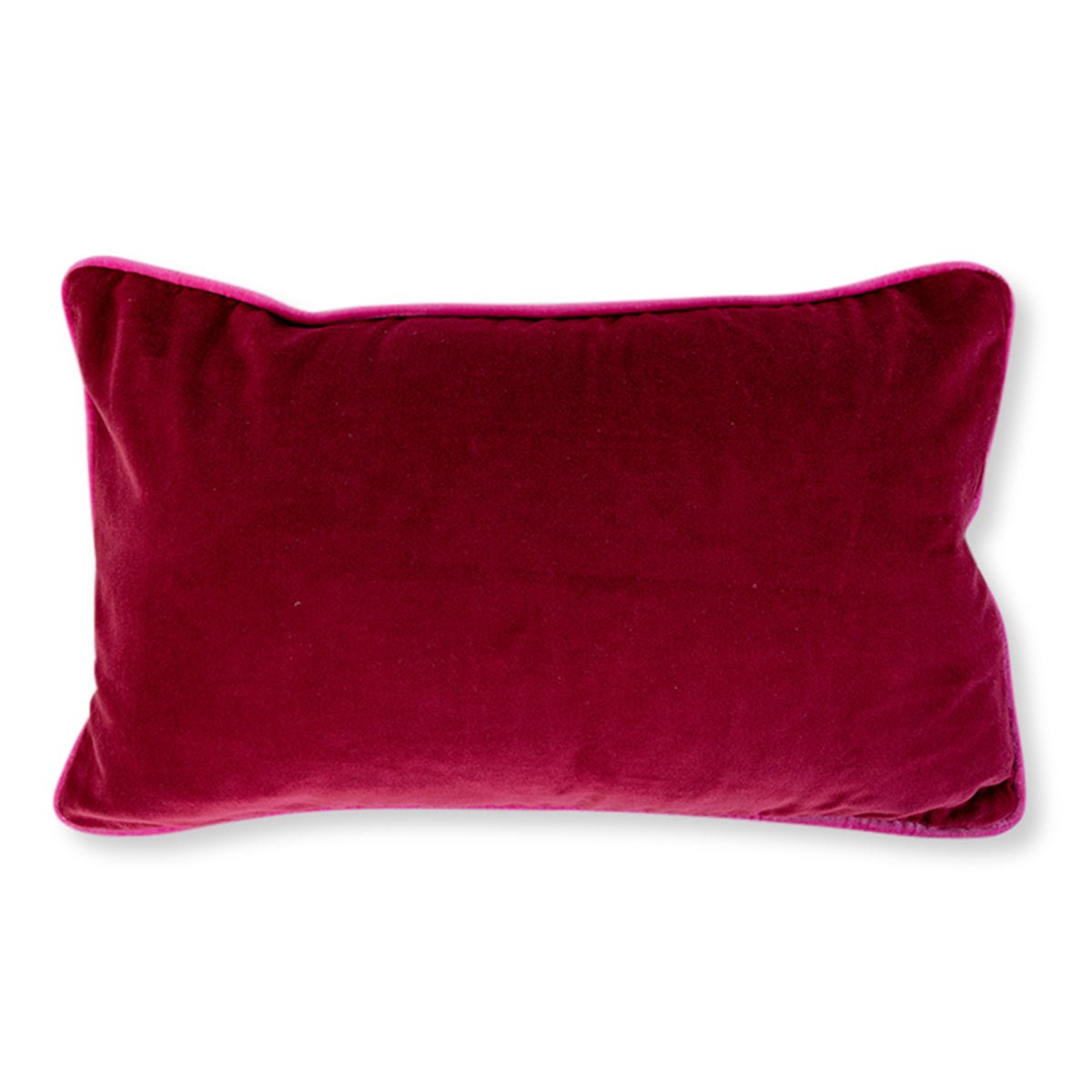 Charliss Velvet Lumbar Pillow | Wine + Hot Pink - Throw Pillows - Furbish Studio - The Grove