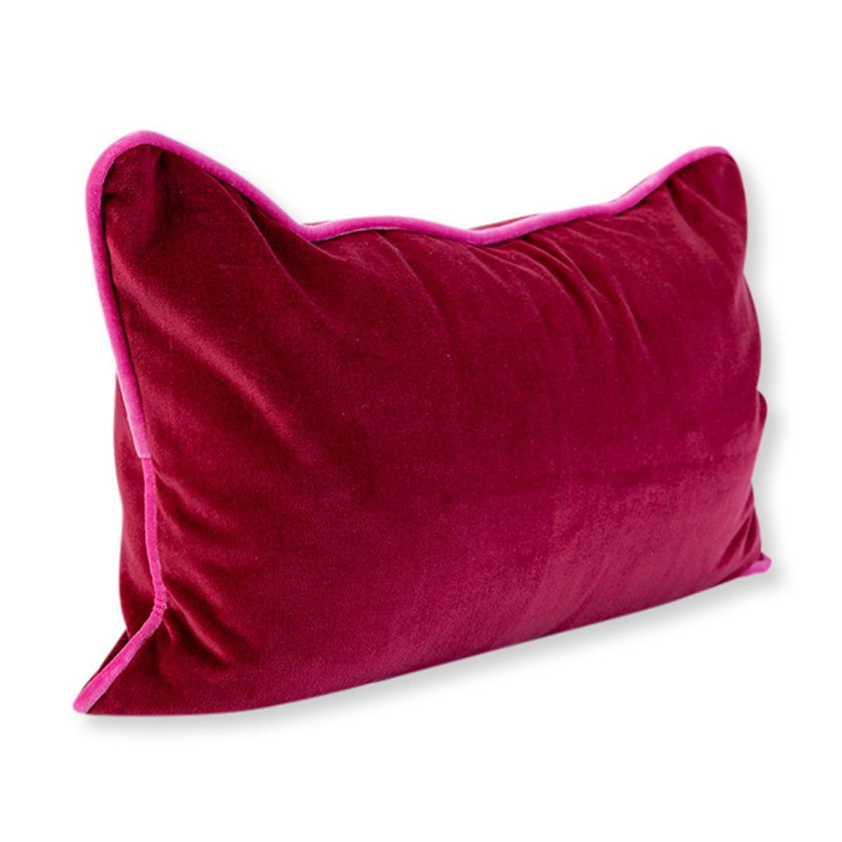 Charliss Velvet Lumbar Pillow | Wine + Hot Pink - Throw Pillows - Furbish Studio - The Grove