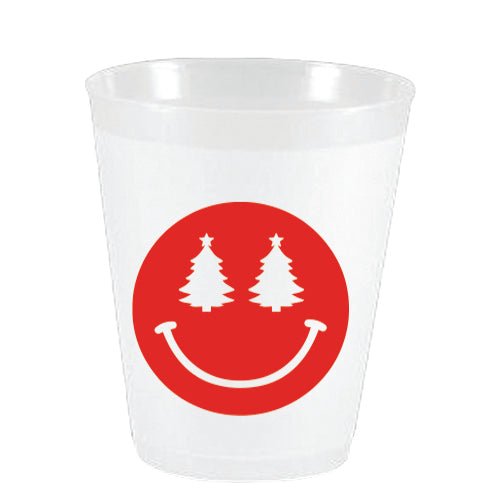 Christmas Smiley Face Frost Flex Cups - Party Cups - Sassy Cups LLC - The Grove