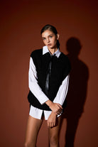 Chunky Knit Sweater Vest | Black - Sweaters - English Factory - The Grove