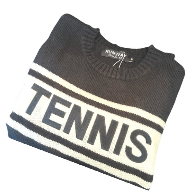 Classic TENNIS Sweater | Navy - Apparel & Accessories - Runway Athletics - The Grove