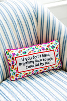 Come Sit By Me Needlepoint Pillow - Throw Pillows - Furbish Studio - The Grove