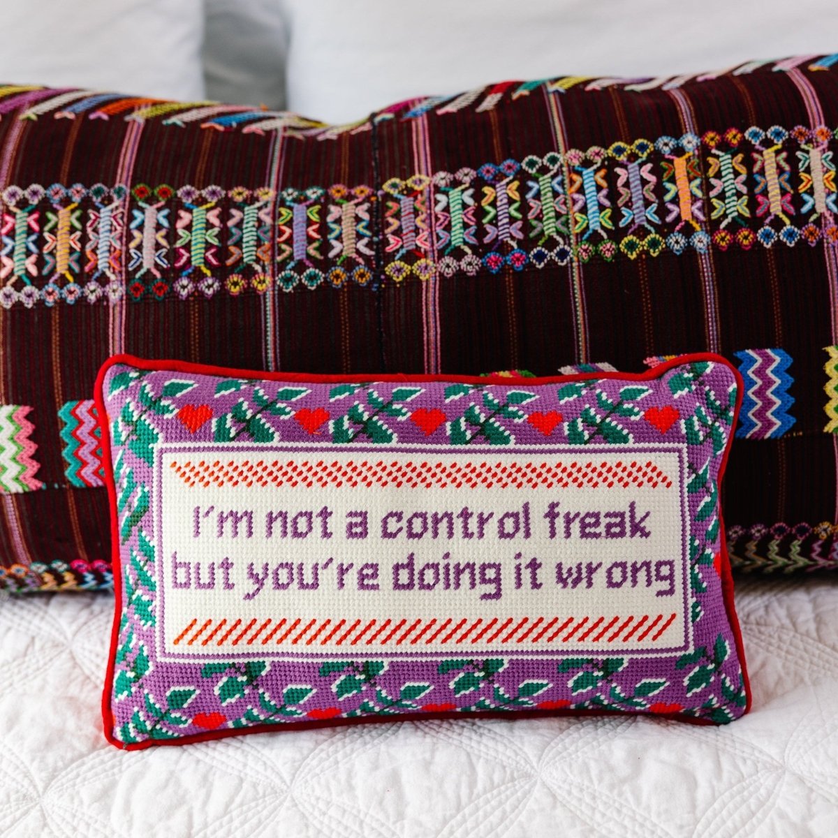 Control Freak Needlepoint Pillow - Throw Pillows - Furbish Studio - The Grove