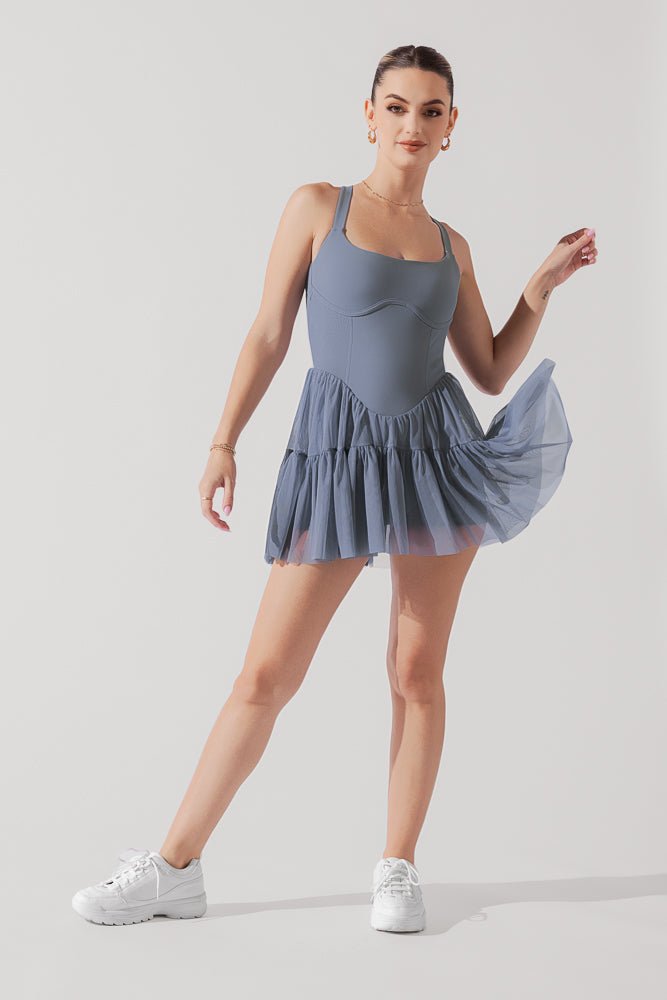 Corset Pirouette Dress | Blue Mist-Tennis Dress-POPFLEX®-The Grove
