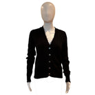 Cotton Frayed Cable Cardigan | Black - Sweaters - Minnie Rose - The Grove