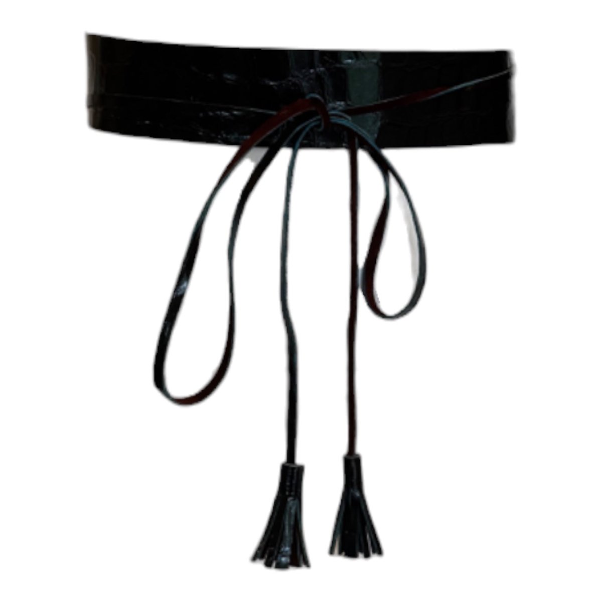 Croc Tassel Belt | Black - Belts - Iva Marie Creed - The Grove