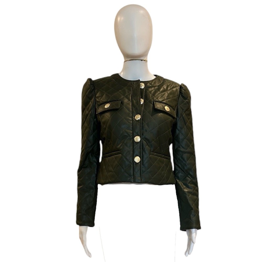 Cropped Quilted Coco Jacket | Olive - Jacket - J. Society - The Grove