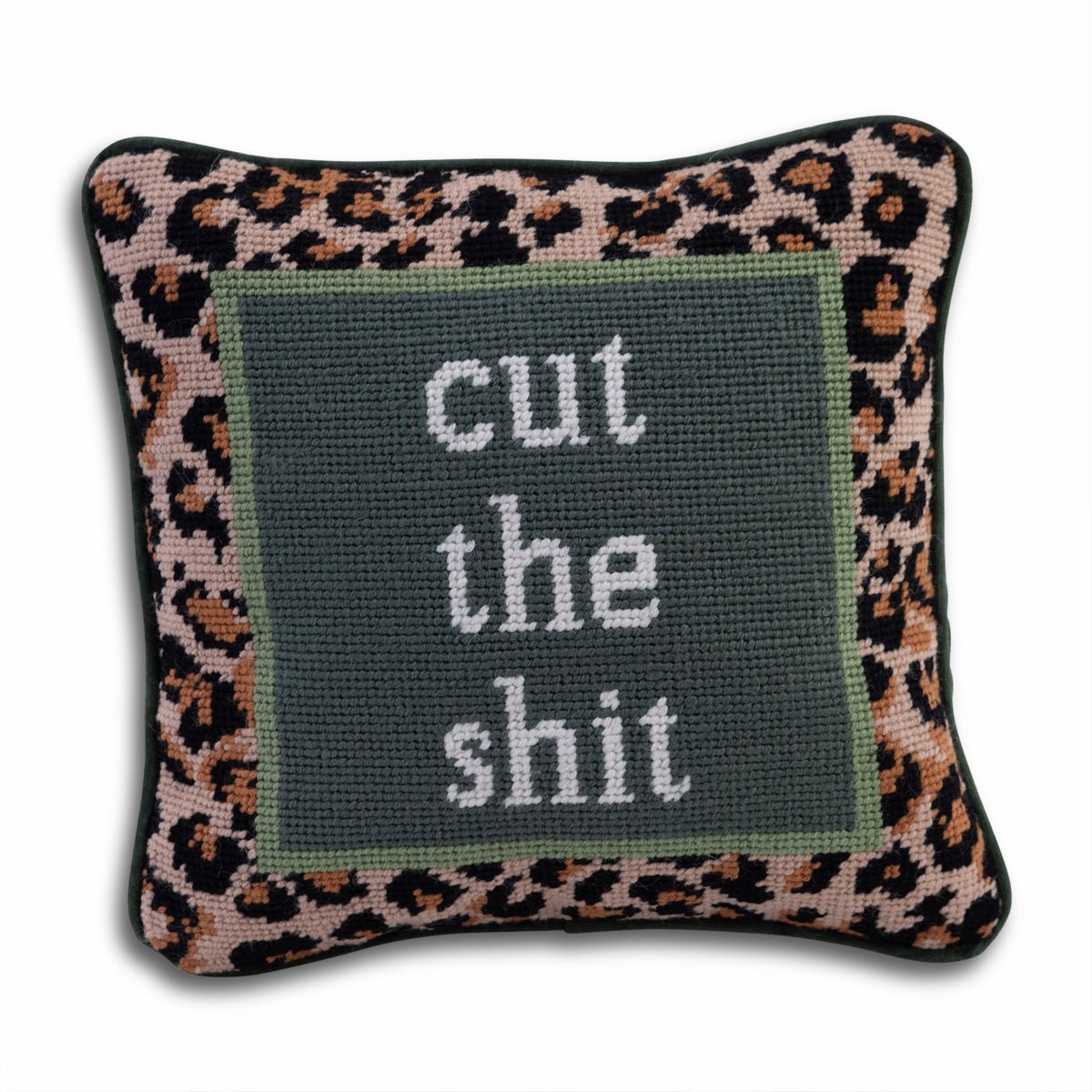 Cut The Shit Needlepoint Pillow - Throw Pillows - Furbish Studio - The Grove