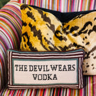 Devil Wears Vodka Needlepoint Pillow - Throw Pillows - Furbish Studio - The Grove