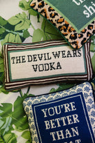 Devil Wears Vodka Needlepoint Pillow - Throw Pillows - Furbish Studio - The Grove