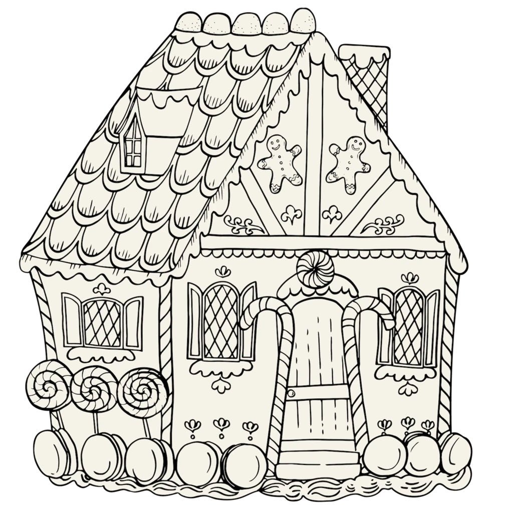 Die - Cut Gingerbread House Coloring Placemat - Paper Placemat - Hester & Cook - The Grove