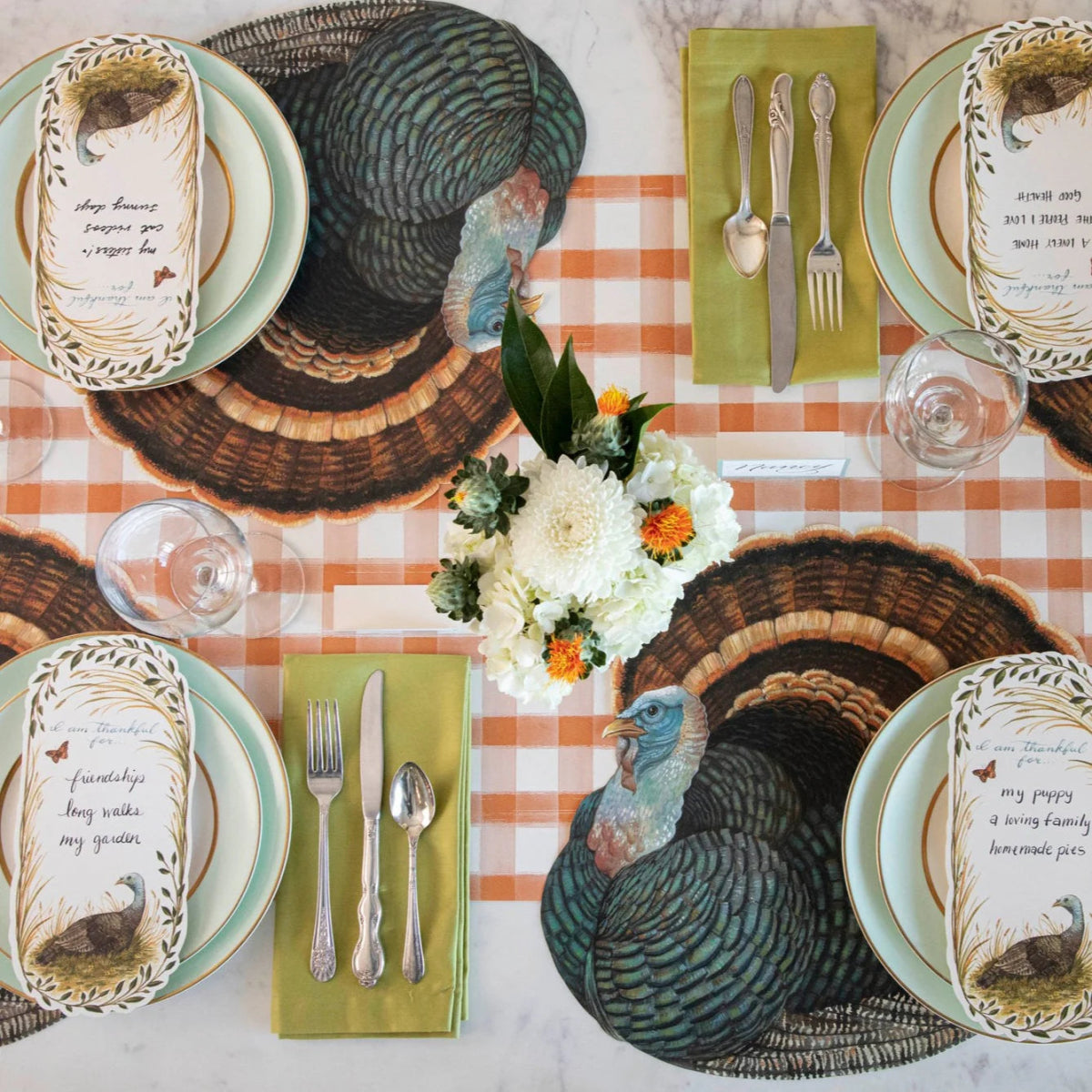 Die - cut Heritage Turkey Paper Placemats - Paper Placemats - Hester & Cook - The Grove