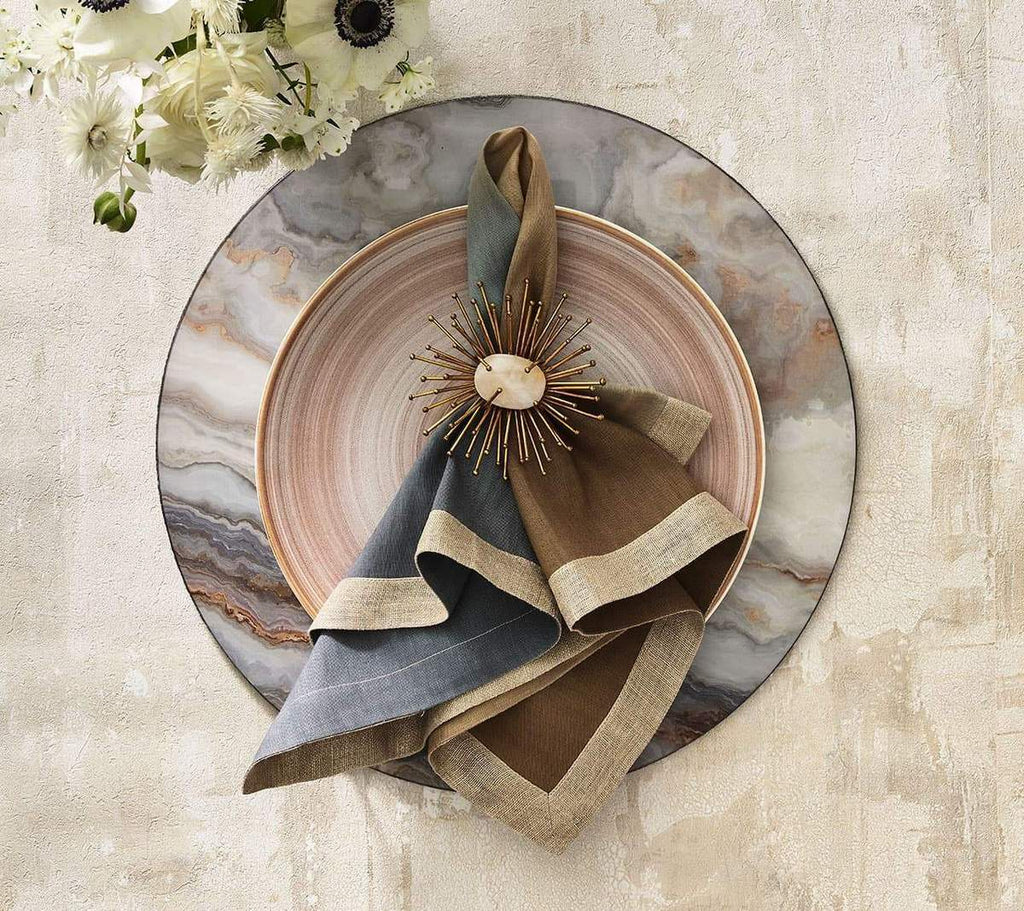 Dip Dye Napkin in Beige, Taupe & Gray-Cloth Napkins-Clementine WP-The Grove