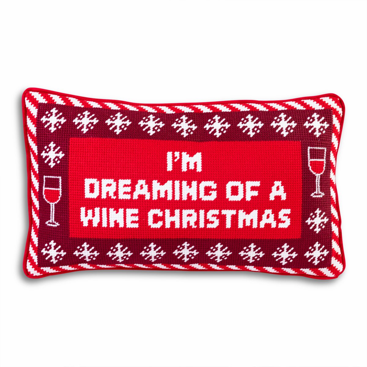 Dreaming of Wine Needlepoint Pillow - Throw Pillows - Furbish Studio - The Grove